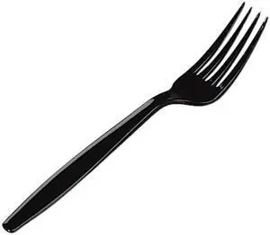 Dixie FH517 Plastic Tableware, Heavyweight Forks, Black, 1000/Carton