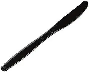 Dixie KH517 Plastic Tableware, Heavyweight Knives, Black, 1000/Carton