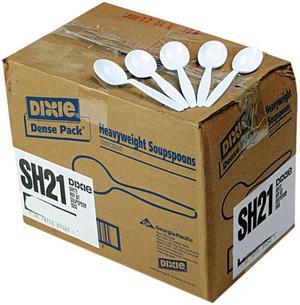 Dixie SH217 Plastic Tableware, Heavyweight Soup Spoons, 1000/Carton, White