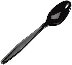 Dixie TH517 Plastic Tableware, Heavyweight Teaspoons, Black, 1000/Carton
