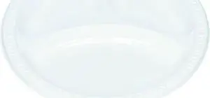 Tablemate 19644WH Plastic Dinnerware, Compartment Plates, 9" Diameter, White, 125/Pack
