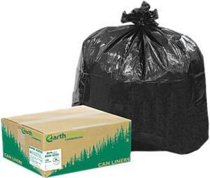 Webster RNW4050 Plastic Earthsense Recycled Waste Can Liner, 1.25 Mil, Flat Seal, 39" x 33", in Individually Folded Dispensing Bag, Black
