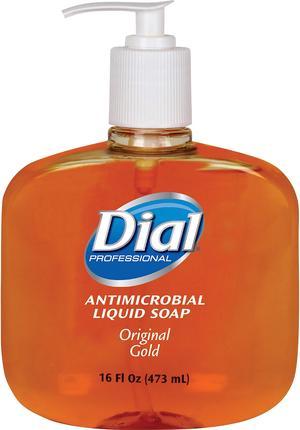 Liquid Dial 80790CT Liquid Gold Antimicrobial Soap, Unscented Liquid, 16 oz Pump Bottle, 12/Carton