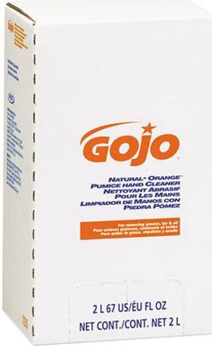 GOJO 7255 NATURAL ORANGE Pumice Hand Cleaner Refill, Citrus Scent, 2000 mL, 4/Carton