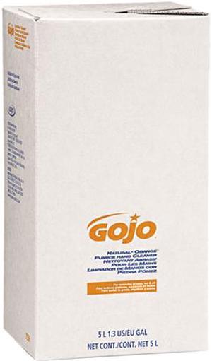 GOJO 7556 NATURAL ORANGE Pumice Hand Cleaner Refill, Citrus Scent, 5000 mL, 2/Carton