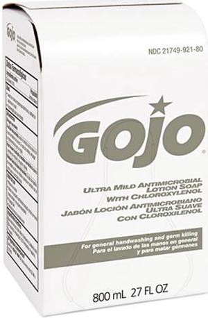 GOJO 9212-12CT Ultra Mild Lotion Soap w/Chloroxylenol Refill, Lightly Scented,800-ml, 12/Ctn