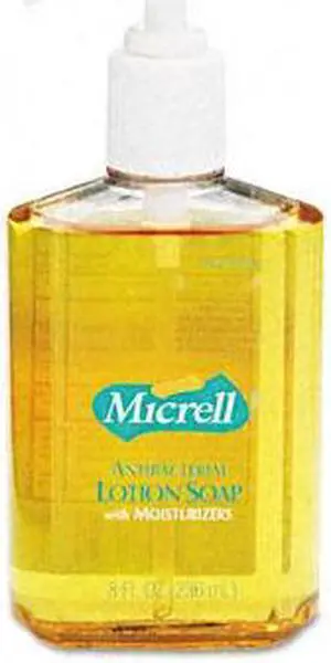 GOJO 9752-12EA MICRELL Antibacterial Lotion Soap, Unscented Liquid, 8 oz Pump