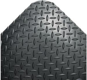 Crown                                    Industrial Deck Plate Anti-Fatigue Mat, Vinyl, 24 x 36, Black
