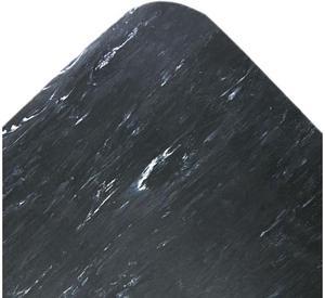 Crown Cushion-Step Mat, Rubber, 36 x 60, Marbleized Black