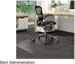 Deflect-o CM13113 DuraMat Beveled Chair Mat for Low/Med Pile Carpet, 36w x 48h, Clear