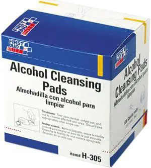 First Aid Only H-305 Alcohol Cleansing Pads, Dispenser Box, 100/Box