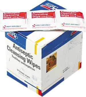 First Aid Only H-307 Antiseptic Cleansing Wipes, 50/Box