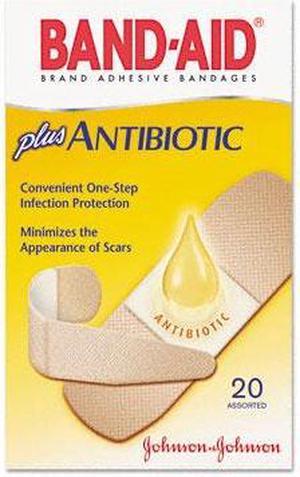 Antibiotic Adhesive Bandages, Assorted Sizes, 20/Box