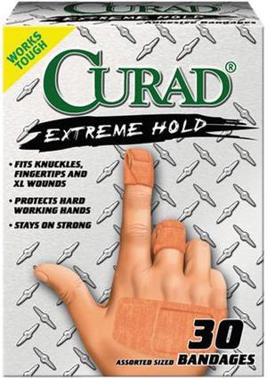 Curad Extreme Hold Bandages, Assorted Sizes, 30/Box