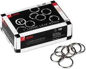 Acco 72202 1.00" Diameter Metal Book Ring