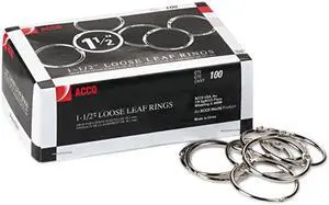 Acco 72204 Loose-leaf Binding Rings, Stainless Steel - 100 / Box - Silver