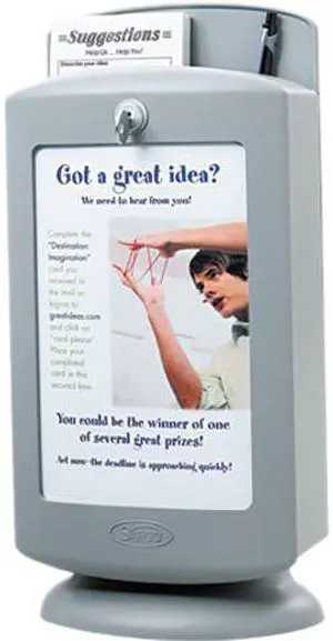 Safco 4233GR Customizable Suggestion Box, 7 x 5 x 14-1/2, Light Gray