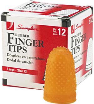 Swingline 54033 Rubber Finger Tips, Size 13, Large, Amber, 12/Pack