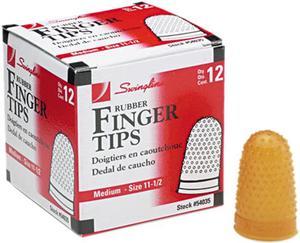 Swingline 54035 Rubber Finger Tips, Size 11 1/2, Medium, Amber, 12/Pack