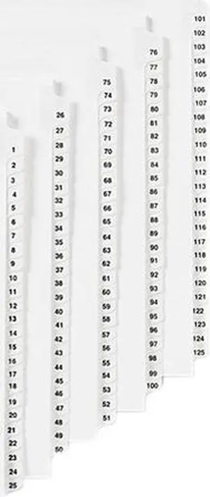 Avery 01017 Avery-Style Legal Side Tab Divider, Title: 17, Letter, White, 25/Pack