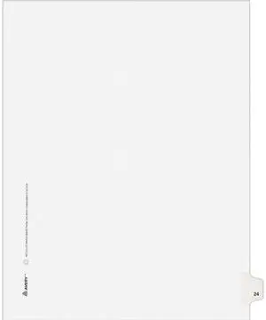 Avery 01024 Avery-Style Legal Side Tab Divider, Title: 24, Letter, White, 25/Pack