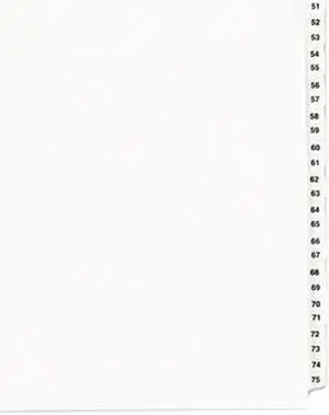 Avery 01332 Avery-Style Legal Side Tab Divider, Title: 51-75, Letter, White, 1 Set