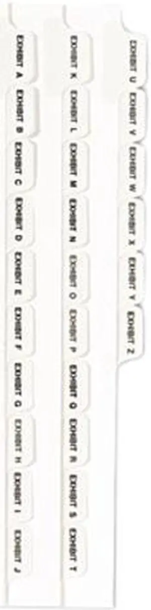 Avery 01370 Avery-Style Legal Side Tab Divider, Title: Exhibit A-Z, Letter, White
