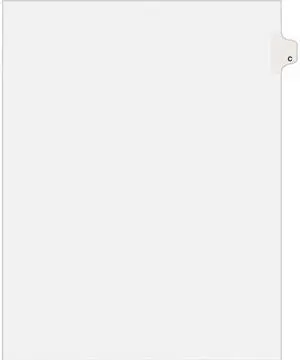 Avery 01403 Avery-Style Legal Side Tab Dividers, One-Tab, Title C, Letter, White, 25/Pack