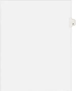 Avery 01406 Avery-Style Legal Side Tab Dividers, One-Tab, Title F, Letter, White, 25/Pack