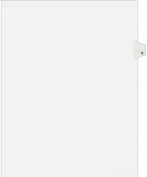 Avery 01407 Avery-Style Legal Side Tab Dividers, One-Tab, Title G, Letter, White, 25/Pack