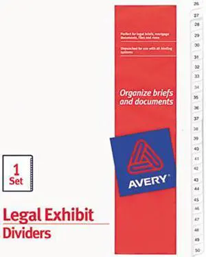Avery 01702 Collated Legal Dividers Allstate Style, Letter Size, 26-50 Tab Set (1702)