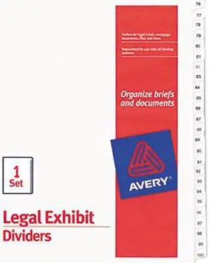 Avery 01704 Collated Legal Dividers Allstate Style, Letter Size, 76-100 Tab Set (1704)
