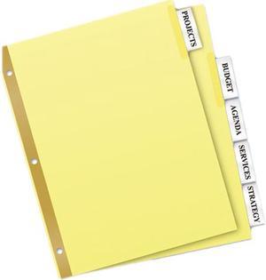 Avery 11110 WorkSaver Big Tab Reinforced Dividers w/Clear Tabs, 5-Tab, Letter, Buff