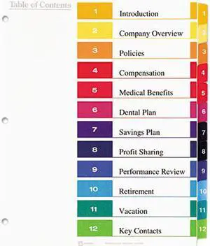 Avery 11196 Ready Index 12-Tab Binder Dividers, Customizable Table of Contents, Multicolor Tabs, 6 Sets (11196)