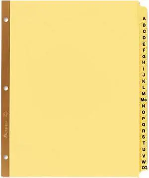 Avery 11306 Gold Reinforced Laminated Tab Dividers, 25-Tab, A-Z, Letter, Buff, 25/Set