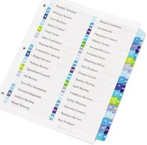 Avery 11322 Ready Index Two-Column Table of Contents Divider, Title: 1-32, Multi, Letter