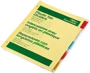 Avery 11465 Office Essentials Insertable Tab Index Divider Set, Letter, Assorted, 5/Set