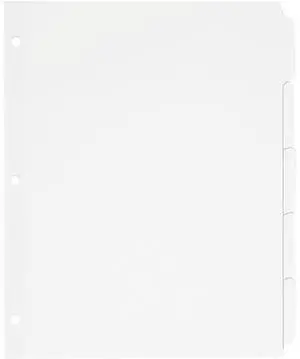 Avery 11506 Write-On Plain Tab Dividers, 5-Tab, Letter, White, 36 Sets/Box