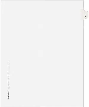 Avery 11913 Avery-Style Legal Side Tab Divider, Title: 3, Letter, White, 25/Pack
