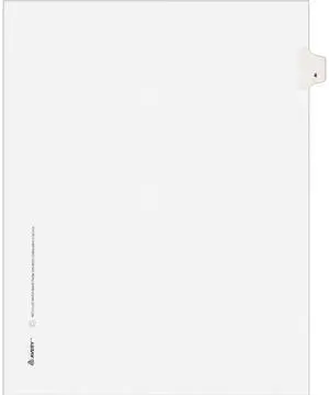 Avery 11914 Avery-Style Legal Side Tab Divider, Title: 4, Letter, White, 25/Pack