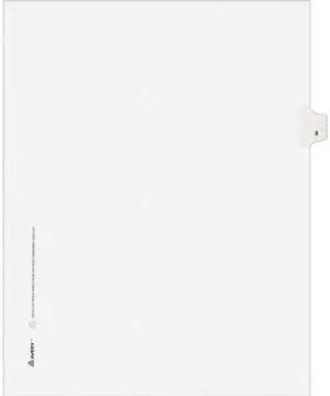 Avery 11918 Avery-Style Legal Side Tab Divider, Title: 8, Letter, White, 25/Pack