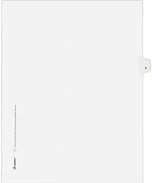 Avery 11919 Avery-Style Legal Side Tab Divider, Title: 9, Letter, White, 25/Pack