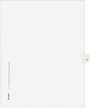 Avery 11924 Avery-Style Legal Side Tab Divider, Title: 14, Letter, White, 25/Pack