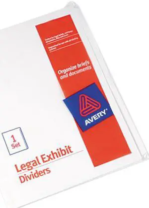 Avery 11959 Blank Tab Legal Index Divider Set, 25-Tab, Letter, White, Set of 25