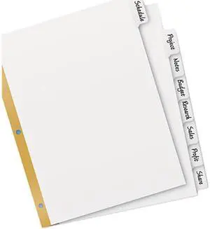 Avery AVE23078 Write & Erase Big Tab Paper Dividers, 8-Tab, Letter