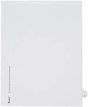 Avery 82201 Allstate-Style Legal Side Tab Divider, Title: 3, Letter, White, 25/Pack