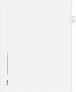 Avery 82203 Allstate-Style Legal Side Tab Divider, Title: 5, Letter, White, 25/Pack
