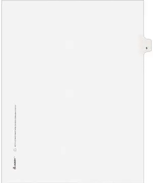 Avery 82204 Allstate-Style Legal Side Tab Divider, Title: 6, Letter, White, 25/Pack
