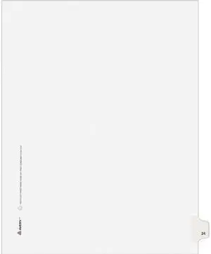 Avery 82222 Allstate-Style Legal Side Tab Divider, Title: 24, Letter, White, 25/Pack