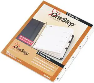 Cardinal 60513 Traditional OneStep Index System, 5-Tab, 1-5, Letter, White, 5/Set